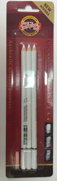 GIOCONDA WHITE COAL PENCILS 3PCS Carousel 1