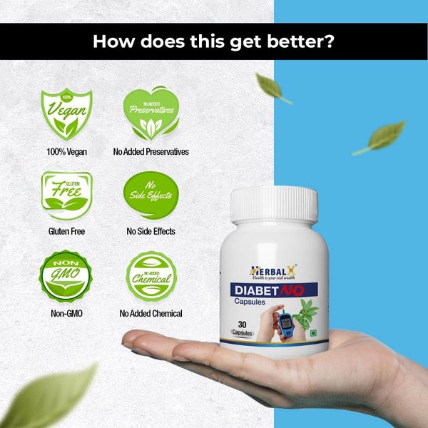 HerbalX DiabetNo | Regulates Blood Sugar | Weight Management | 30 Capsules 500mg Carousel 11