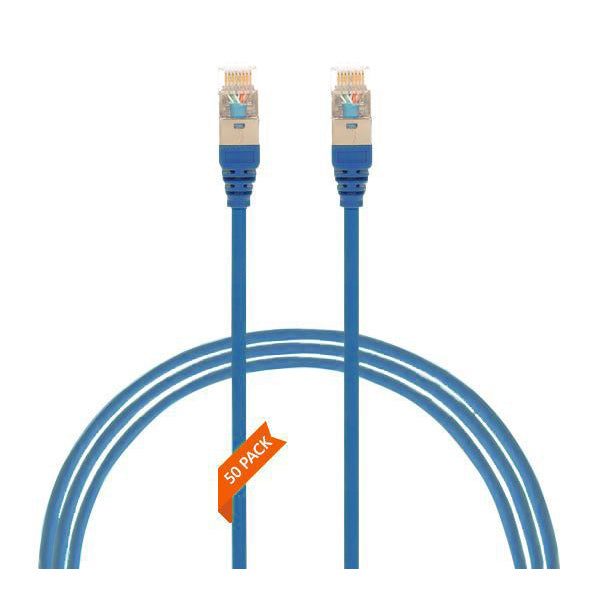 Cat 6A Rj45 Sftp Thin Lszh 30 Awg Pack Of 50 Network Cable Blue Carousel 1