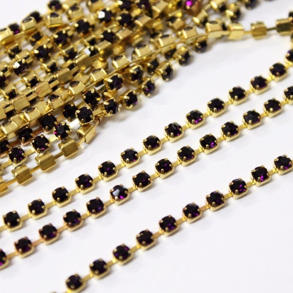 Amethyst Preciosa Rhinestone Chain ss10 Carousel 1