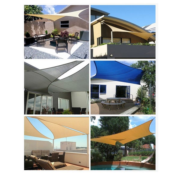 Water Resistant Sun Shade Sail Canopy UV Block Pergola Shade Cover-Blue Carousel 3