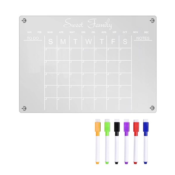 Magnetic Monthly Calendar for Fridge Erasable Acrylic Whiteboard Planner Carousel 1