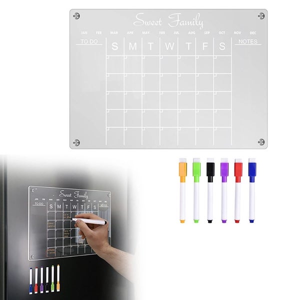 Magnetic Monthly Calendar for Fridge Erasable Acrylic Whiteboard Planner Carousel 2