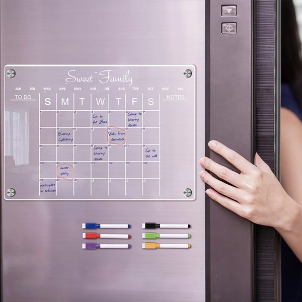 Magnetic Monthly Calendar for Fridge Erasable Acrylic Whiteboard Planner Carousel 9