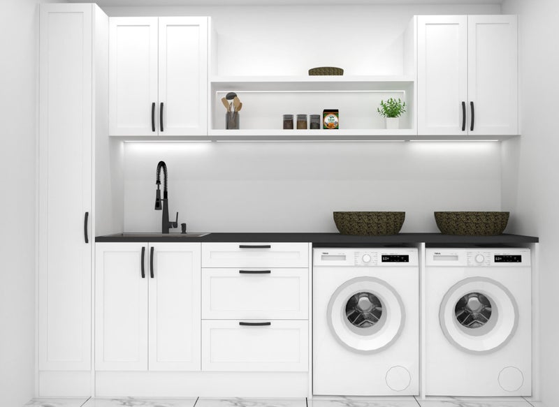 Shaker Style White Matte Kitchenette with Soft Close Hinges Carousel 1
