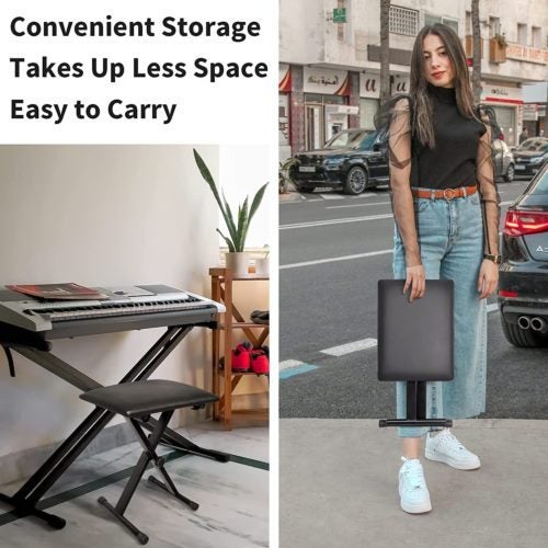 Keyboard Bench X-style Adjustable Padded Carousel 5