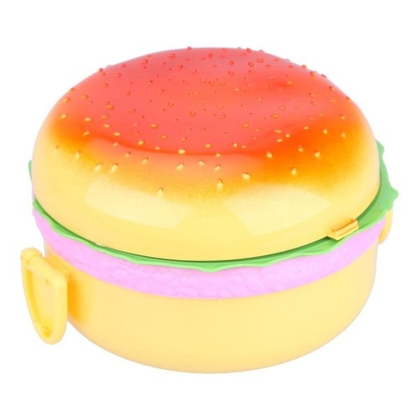 Hod Health & Home 1000Ml Plastic Hamburger Bento Lunch Box Food Double Container Carousel 1