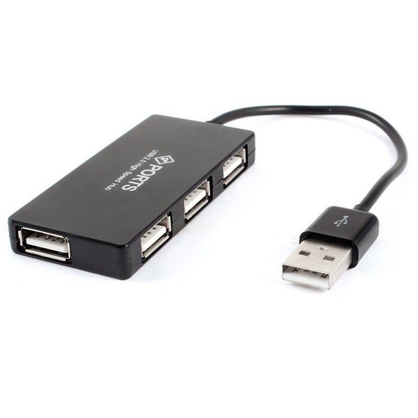 15Cm 4 Port Usb 2.0 Hub Mini Ultra Thin Splitter Cable Adapter Pclaptop Black US Carousel 1