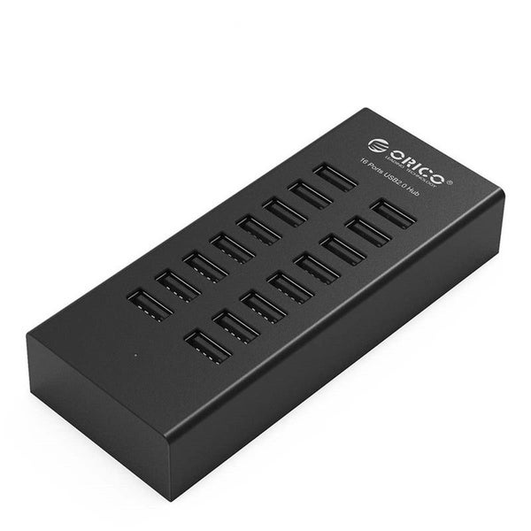 H1613 16 Port Usb2.0 Hub With 12V2a Power Adapter For Laptop Pc Tablet Black US Carousel 1
