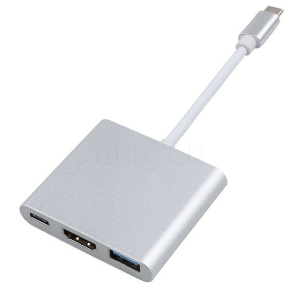 3 In 1 Usb C Hub Male To Female 3.1 Type Hdmi 3.0 Charging Adapter For Macbook A Carousel 1