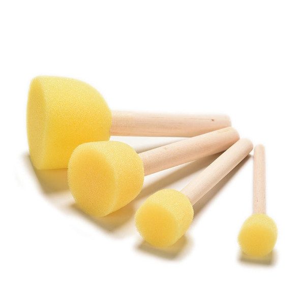 4Pcs/Set Handle Kid Sponge Paint Brush Art Supplies Painting Tool Carousel 1