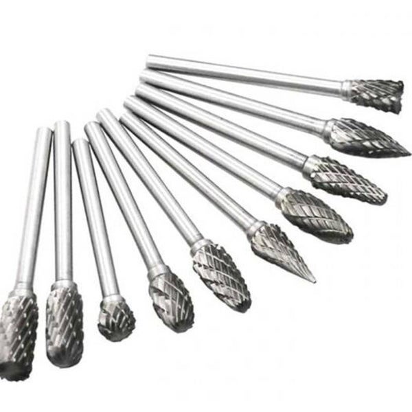Hard Tungsten Steel Rotary File 10Pcs Silver Carousel 1
