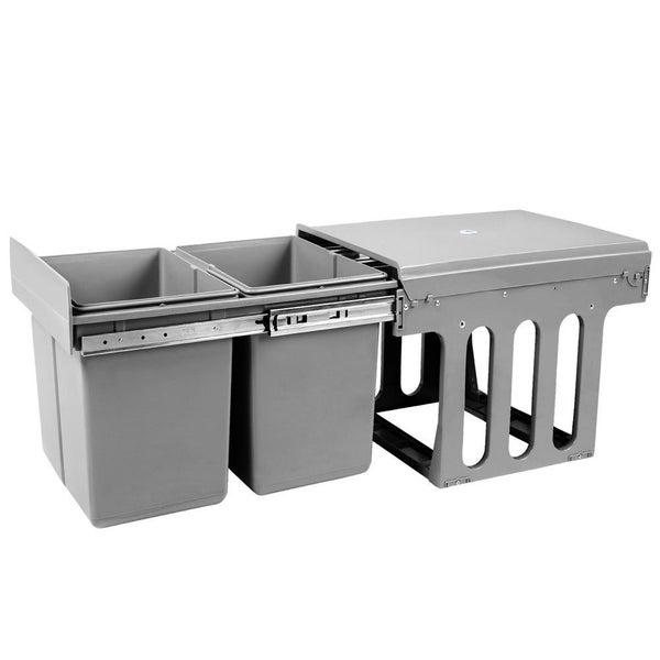Cefito 2X15l Pull Out Bin - Grey Carousel 1