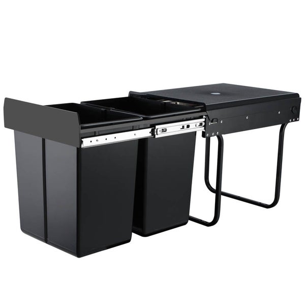 Cefito 2X20l Pull Out Bin - Black Carousel 1