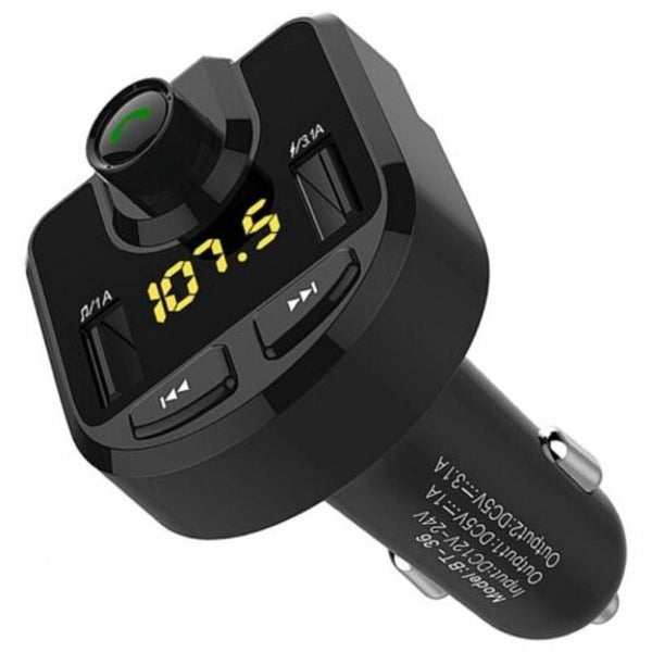 Bt36 Fm Transmitter Bluetooth Handsfree Kit Car Audio Mp3 Player Black Carousel 1