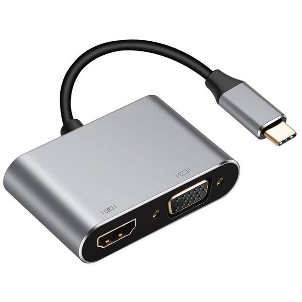 4In1 Usb C To 4K Hdmi Vga 3.0 Pd Adapter Hub USB Cables Hubs & Adapters Carousel 1