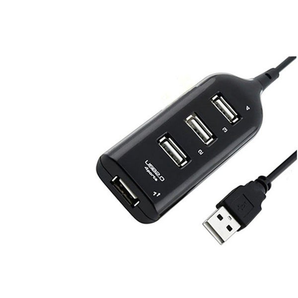 Black Usb 2.0 Hi Speed 4 Port Splitter Hub Adapter For Pc Computer 6J13 Ping USB Carousel 1