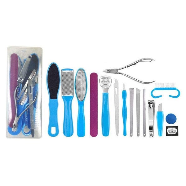 Nail Tools Cuticle Care 16Pcs Manicure Pedicure Grooming Kit Dead Skin Remover Carousel 1