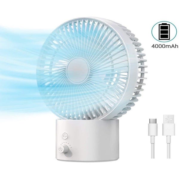 Hod Health & Home Oscillating Desk Fan 8 Inch Usb Table With Speeds Rechargeable Carousel 1