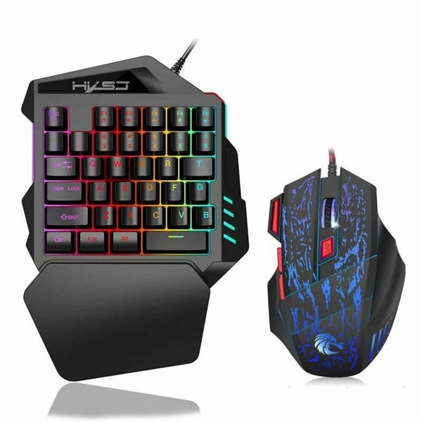 Single Hand One Handed Gaming Keyboard 35 Keys Rgb Backlit Mini Keypad Mouse Se Carousel 1