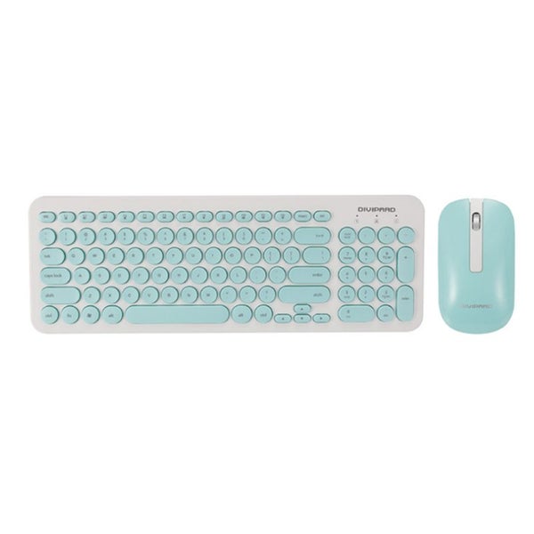 Retro Silent Keyboard 2.4G Wireless Mouse Set Blue Keyboard & Mouse Bundles HOD Carousel 1
