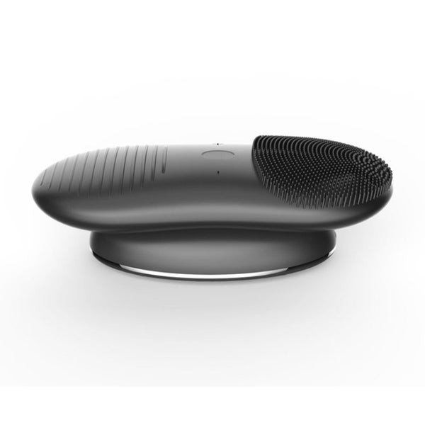 Wireless Facial Cleansing Brush Face Massager Silicone Cleaner Exfoliator Black Carousel 1