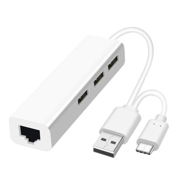 Usb 2.0 Hub Type C Network Card Hubs To Rj45 Lan Adapter Gigabit Ethernet Splitt Carousel 1