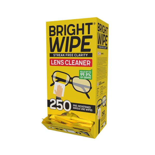 BRIGHTWIPE™ 250pcs MULTI-PURPOSE SUNGLASS LENS CLEANING WIPE **VALUE PACK** Carousel 1