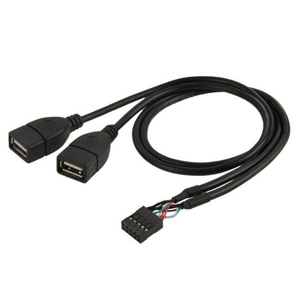 10 Pin Motherboard Female Header To Dual Usb 2.0 Adapter Cable 50Cm USB Cables Carousel 1