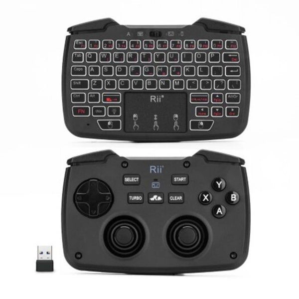 Rk707 Mini Wireless Game Controller Mouse Keyboard Combo Black Keyboard & Mouse Carousel 1