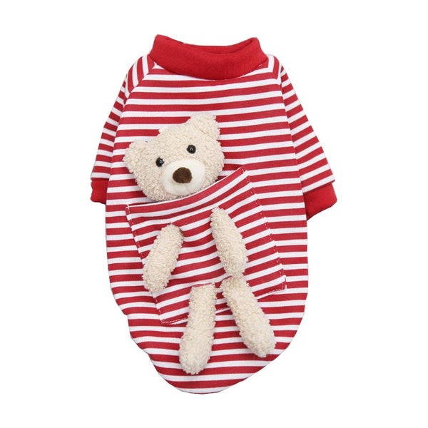 Cute Warm Puppy Small Dog Sweater With Teddy Bear Dog Costumes Carousel 7