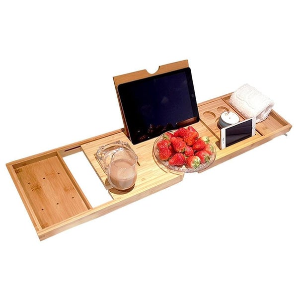 Hod Health & Home Bamboo Bathtub Tray Luxury Relaxation Self Care Bathroom Acces Carousel 1