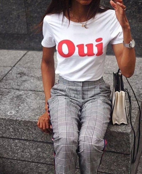 Oui French White T Shirt For Women Tops Carousel 1
