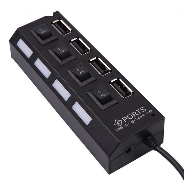 4 Port Led Usb Hub Four Ports 2.0 Concentrator With Light And Separate Switch Fo Carousel 1