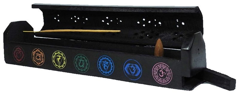 Chakra wooden incense box Carousel 1