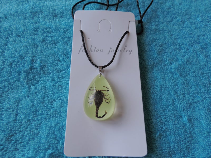 Taxidermy Cool " SCORPION " Necklace Glows in the dark Carousel 1