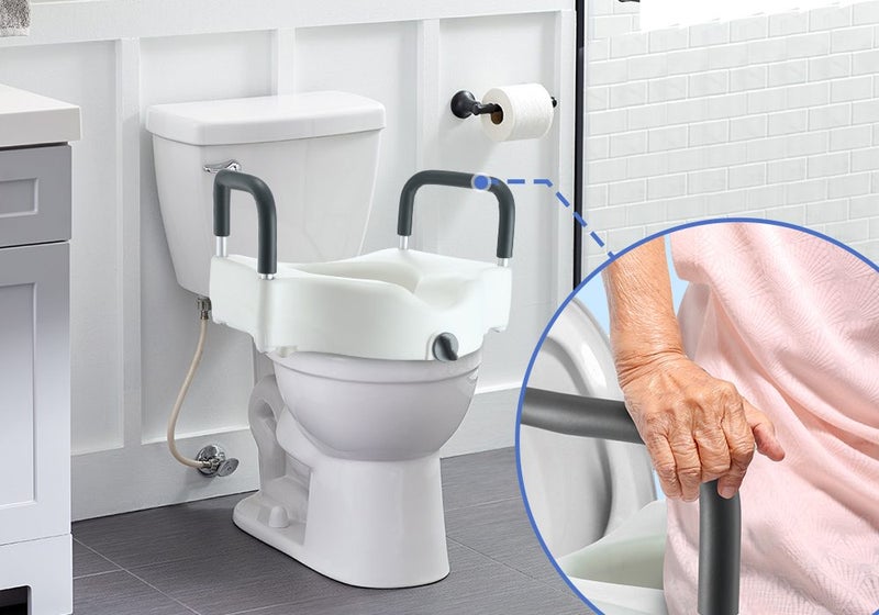 5 Inch Raised Toilet Seat with Arm Carousel 1