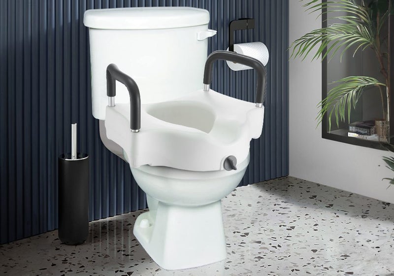 5 Inch Raised Toilet Seat with Arm Carousel 2