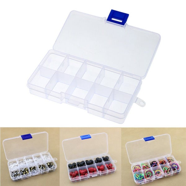 NEW Plastic 10 Slots Adjustable Jewelry Storage Box Case Craft Organizer Bead Carousel 5