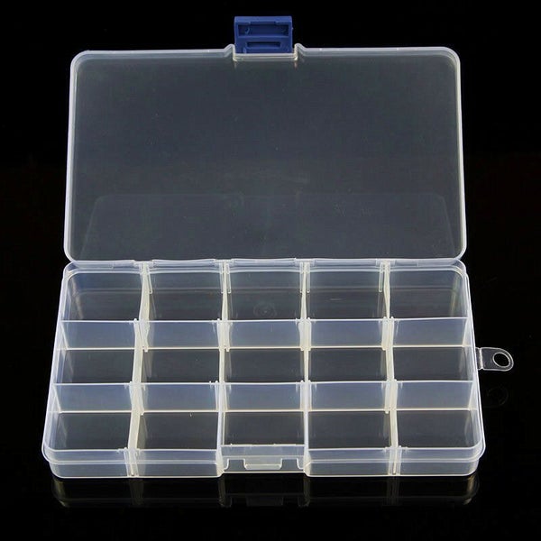 Plastic 15 Slots Adjustable Jewelry Storage Box Case Craft Organizer Bead Carousel 1