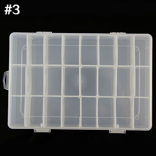 NEW 24 Grid Plastic Box Jewelry Bead Storage Container Craft Organizer Carousel 3