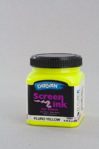 Ink - Derivan Screen Ink 250ml Flourescent Yel Carousel 1