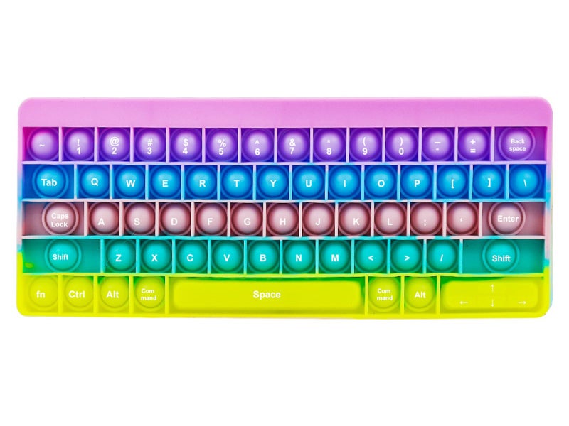 2 X Rainbow Purple Push Pop Keyboard Fidget Toy Bubble Push Pop Stress Reliever Carousel 7