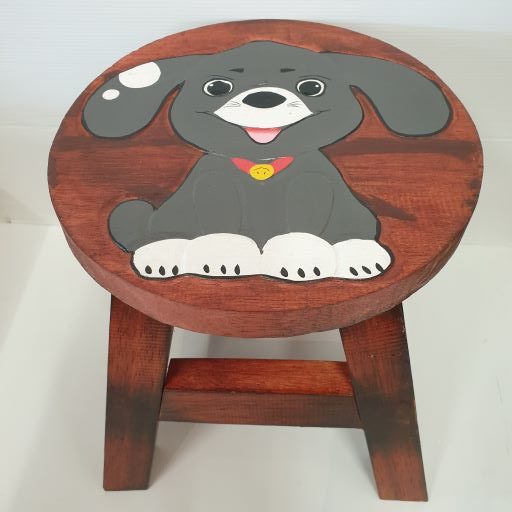 Kids Wooden Stool Puppy Carousel 1