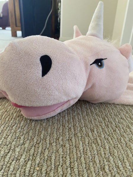 Pink unicorn puppet blanket Carousel 2