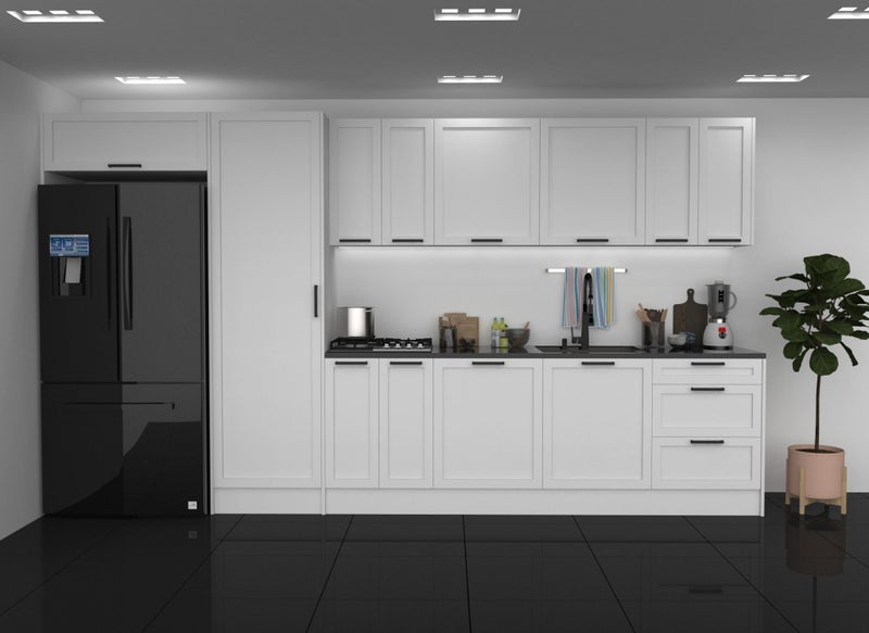Shaker Style White Matte Kitchenette with Soft Close Hinges Carousel 1