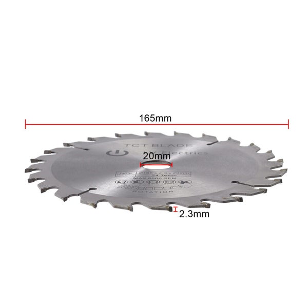 3 Pack 165mm 24T 40T 48T 20mm Bore TCT Circular Saw Blade Disc for Dewalt Bosch Carousel 2