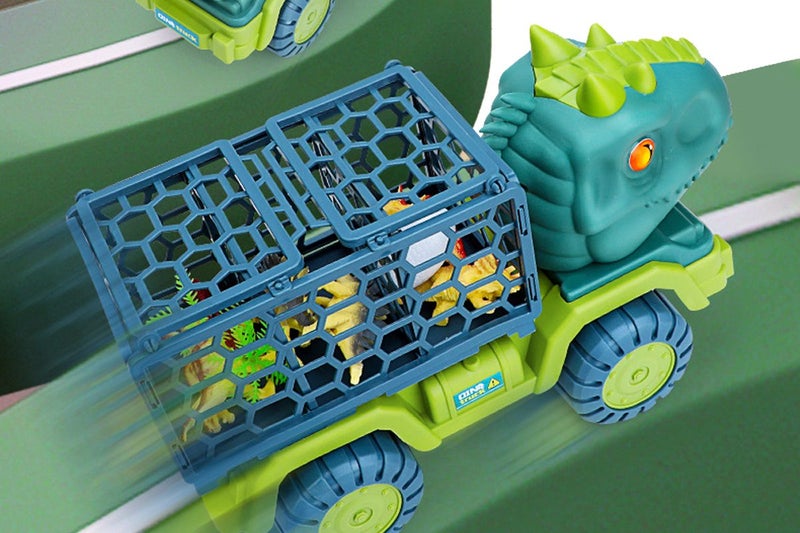 Toy Dinosaur Truck Transport Car with 15 Dino Figures Dinosaur Play Set for Boys Carousel 7