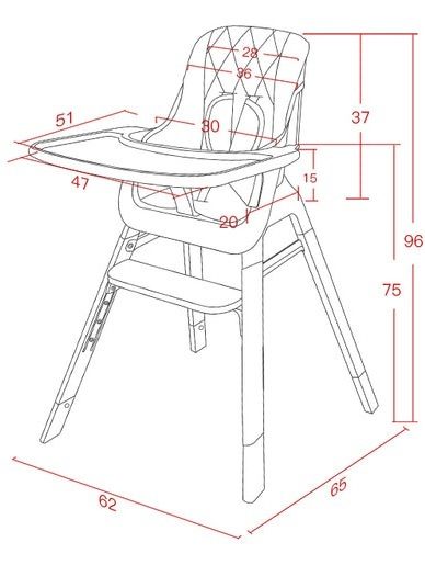 Moose Baby: Ted High Chair - Grey Carousel 5