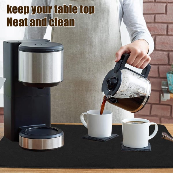 Diatomite Coffee Mat Hide Stain Rubber Backed Dish Drying Mats Anti-Slip Black Carousel 2